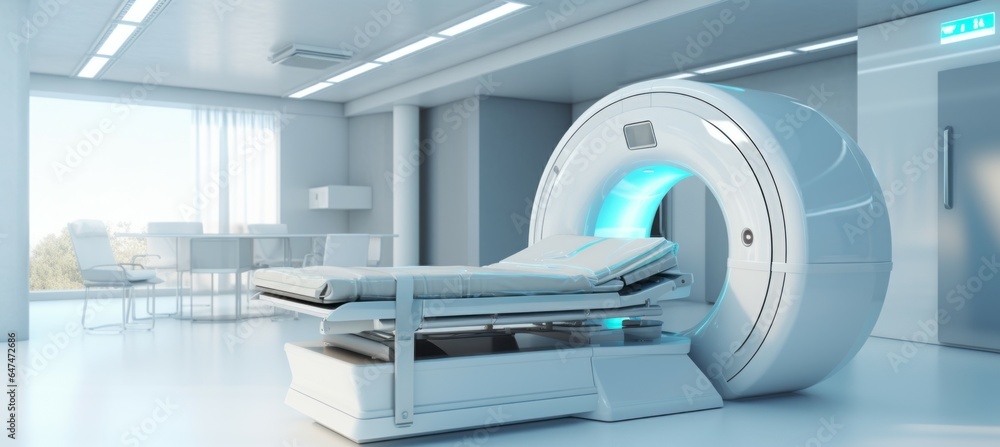 Advanced MRI machine technology. Generative AI.
Advanced MRI machine technology. Generative AI.
