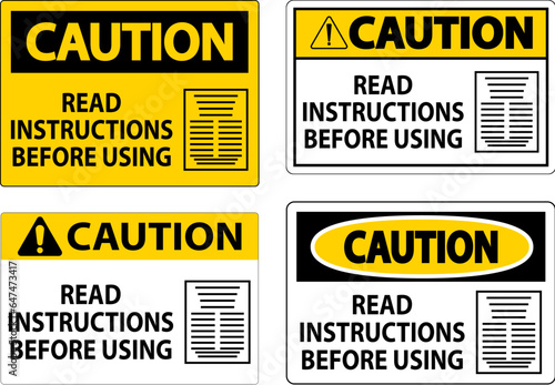 Caution Machine Sign Read Instructions Before Using