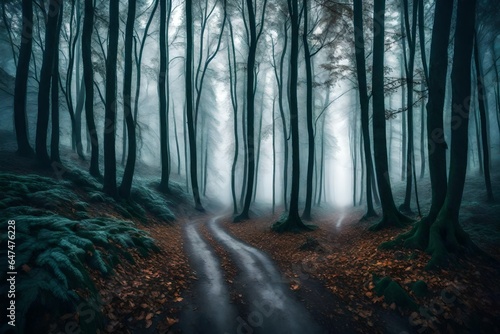 Misty forest in the morning, fog in the forest © Stone Shoaib