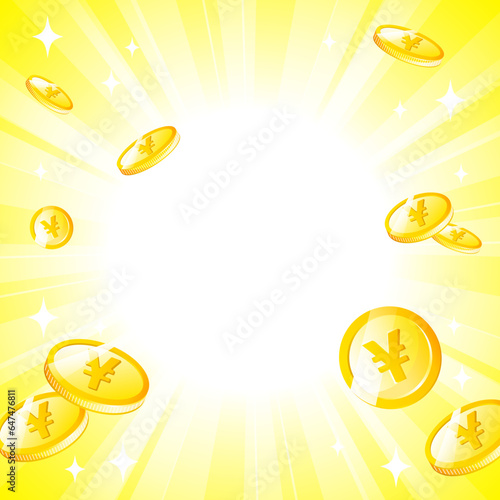 降り注ぐ日本円を沢山ゲットするイメージ