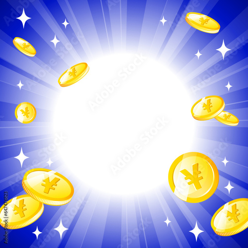 降り注ぐ日本円を沢山ゲットするイメージ