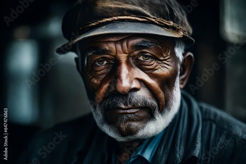 A 60-year old man coal miner. He is dirty and tired from a long day of work.