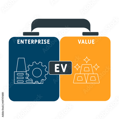 EV Enterprise Value acronym. business concept background.  vector illustration concept with keywords and icons. lettering illustration with icons for web banner, flyer, landing