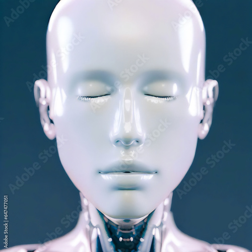 Future of Robotics · Biomorphic Artificial Intelligence Robot · Headshot of Humanoid Robot