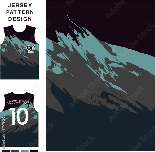 Abstract montain concept vector jersey pattern template for printing or sublimation sports uniforms football volleyball basketball e-sports cycling and fishing Free Vector.