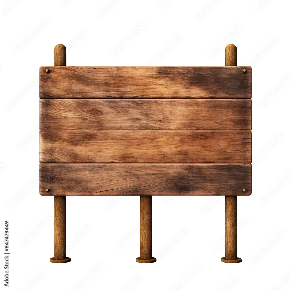 old Blank empty wooden signboard clip isolated on transparent background Remove png, Clipping Path