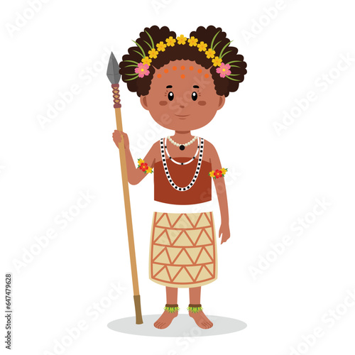 Papua New Guinea People's Characters Preparing to Hunt