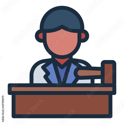 Auctioneer filled line icon