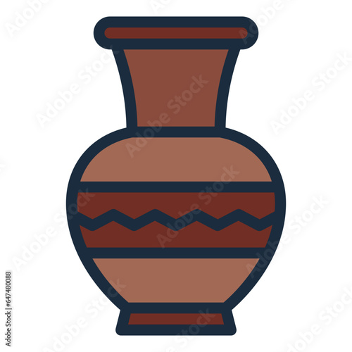 Vase Pottery filled line icon