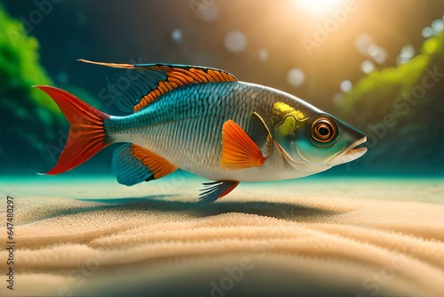 a fish in clear water  with beautiful background