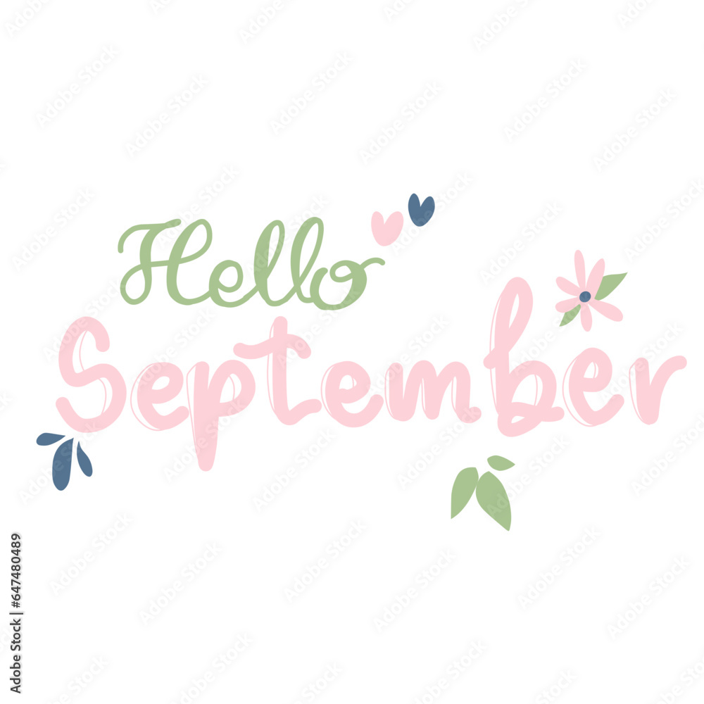 Obraz premium Hello September Lettering