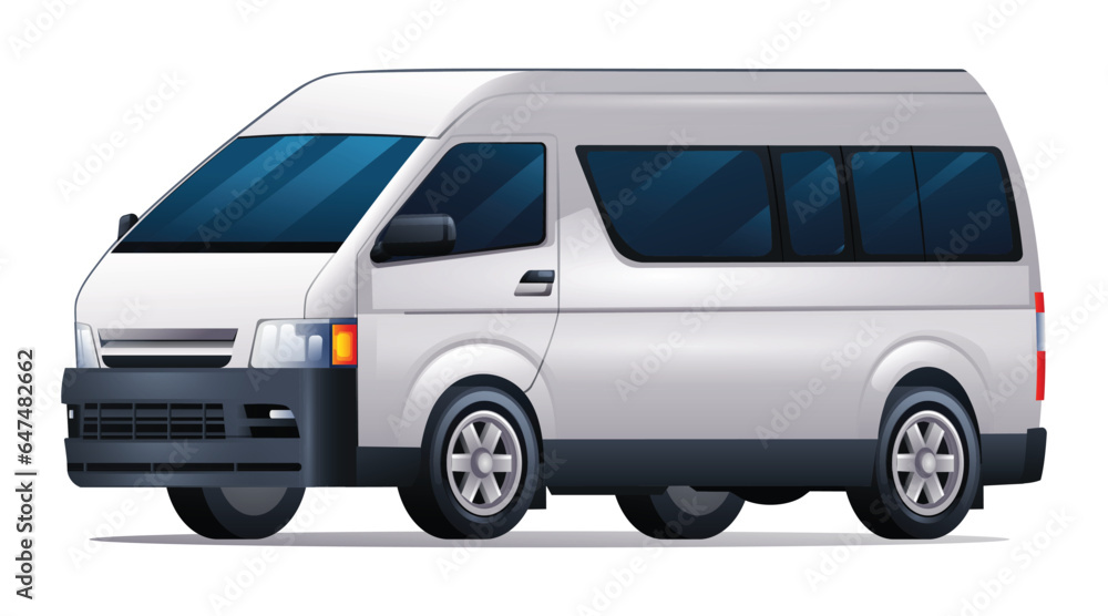 Minibus vector illustration. Minivan isolated on white background