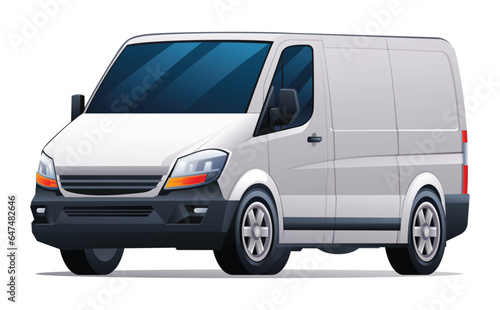Car vector illustration. Cargo van isolated on white background