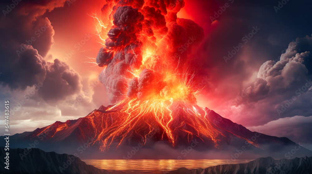 噴火する山のイメージ