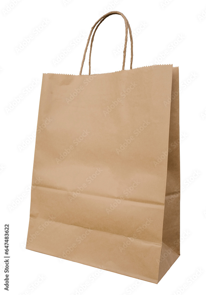 Brown paper shopping bag on isolated background. Recycled paper concept. Brown paper shopping bag on isolated background. Recycled paper concept.
