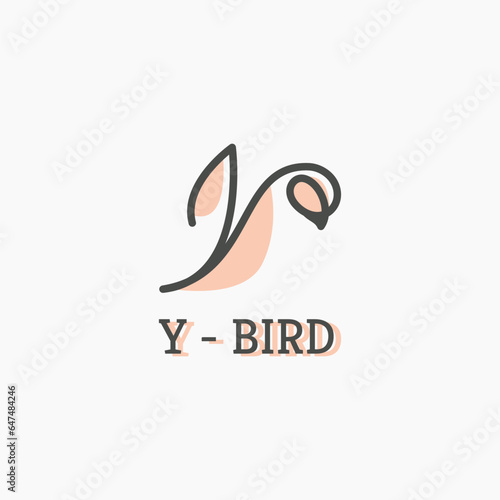 Minimalist bird logo in the shape of the letter Y. Suitable for business, fashion and beauty.