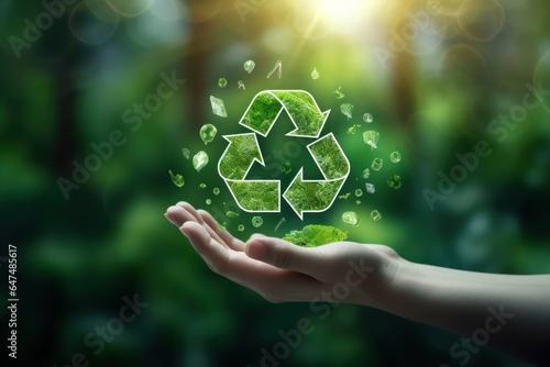 Recycling symbol and Environmental recycle reduce reuse concept. #647485617