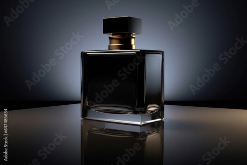 Realistic image of Blank Perfume Glass Bottle Mockup Design.