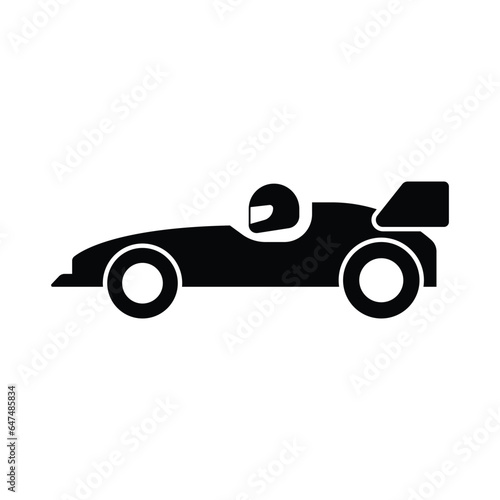 Retro arcade gaming open wheel racing car Icon, Open wheel racing car icon design, isolated on white background. vector illustration