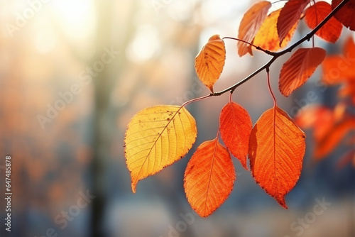 Beautiful colorful autumn leaves on tree