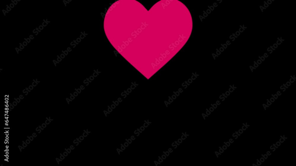 animation of red heart icon bouncing on black background animation of red heart icon bouncing on black background