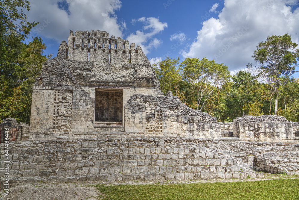 Structure Vi, Chicanna Mayan Archaeological Site, Late Classic Period; Campeche, Mexico Structure Vi, Chicanna Mayan Archaeological Site, Late Classic Period; Campeche, Mexico