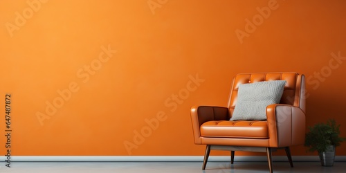 Elegant arm chair with copy space background