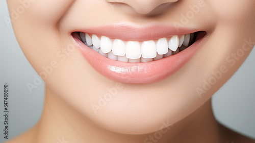 笑顔の女性の白い歯アップ