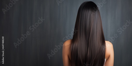 Close-up of straight hair with copy space background photo