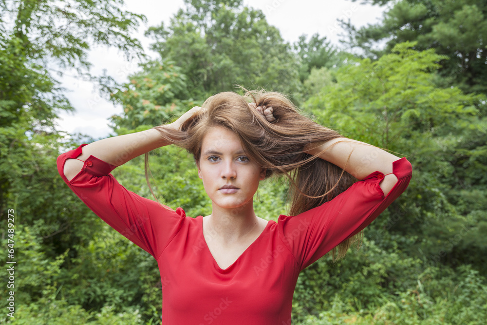 Portrait Of A Teenage Girl Outdoors Portrait Of A Teenage Girl Outdoors