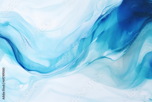 Abstract Blue and White Watercolor Background with Scum Texture, Copy Space