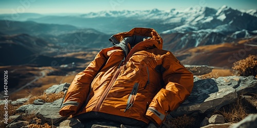 a jacket on a mountain