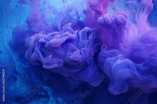 Abstract Blue and Purple Liquid Background with Swirling Patterns and Copy Space
