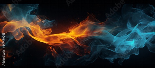 Fiery Christmas: Abstract Flames and Fire on Dark Background with Copy Space