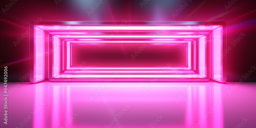 Neon lighting geometry with copy space background