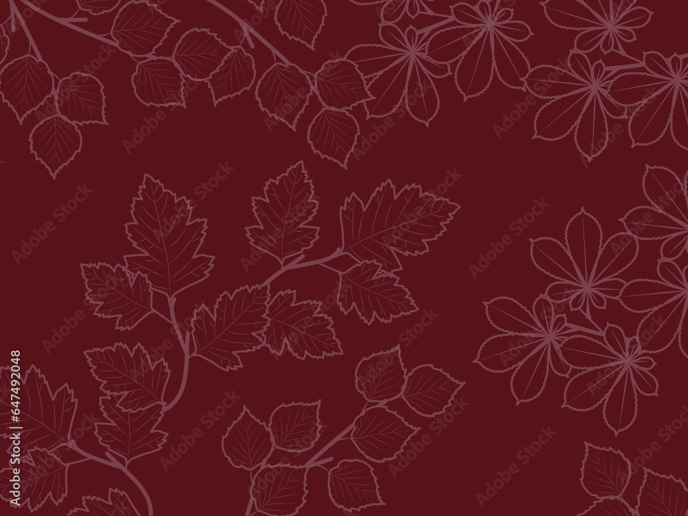 Dark-colored background plants (deep red)