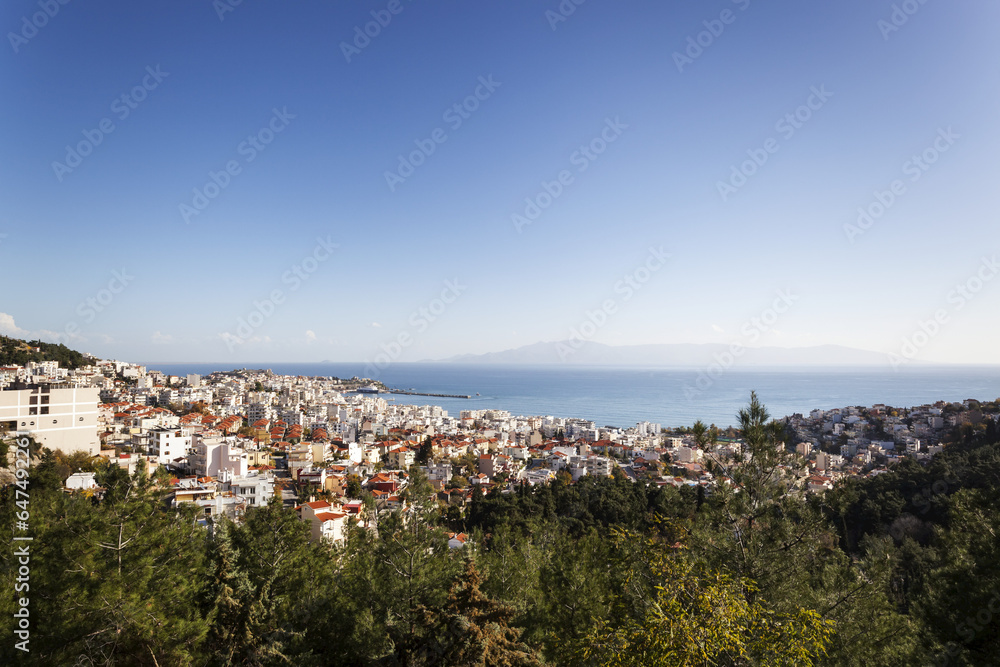 Cityscape And Harbour Of Kavala; Kavala, Greece