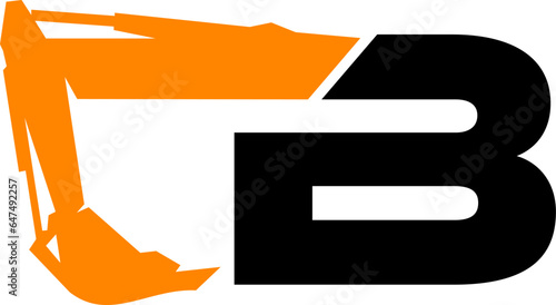 The excavator letter B logo