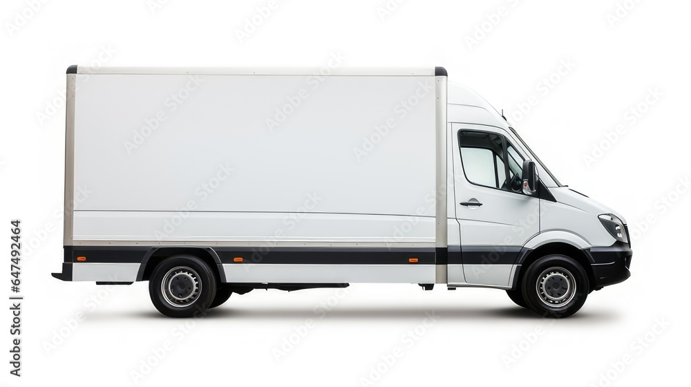 side view of van on white background great for mockup and concepts. generative AI side view of van on white background great for mockup and concepts. generative AI