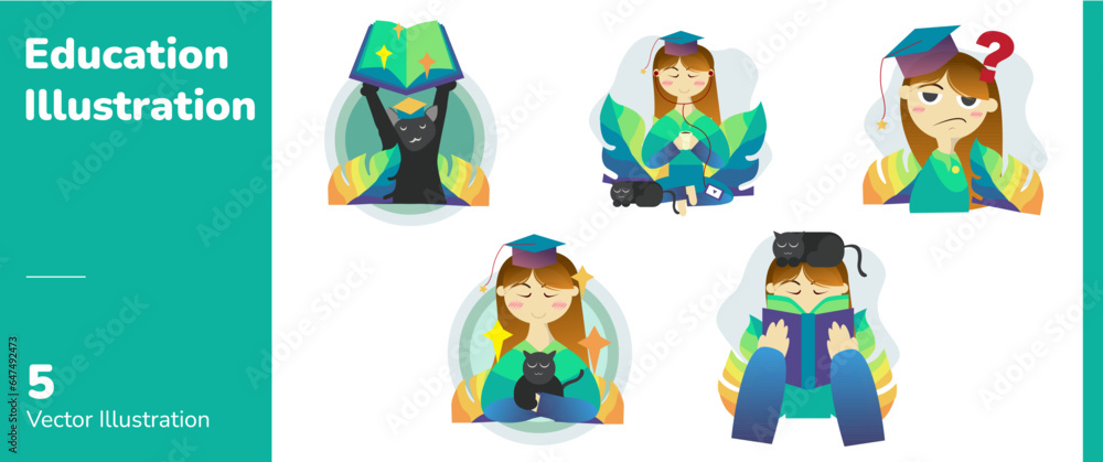 Fototapeta premium Education UI/UX Illustration