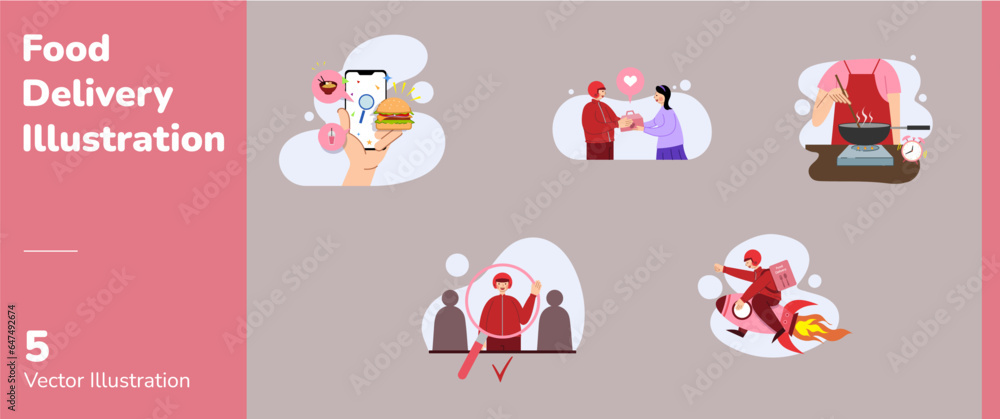 Fototapeta premium Food Delivery Illustration