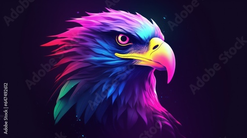 eagle head portrait from multicolored paints. Splash of watercolor, realistic. Vector illustration