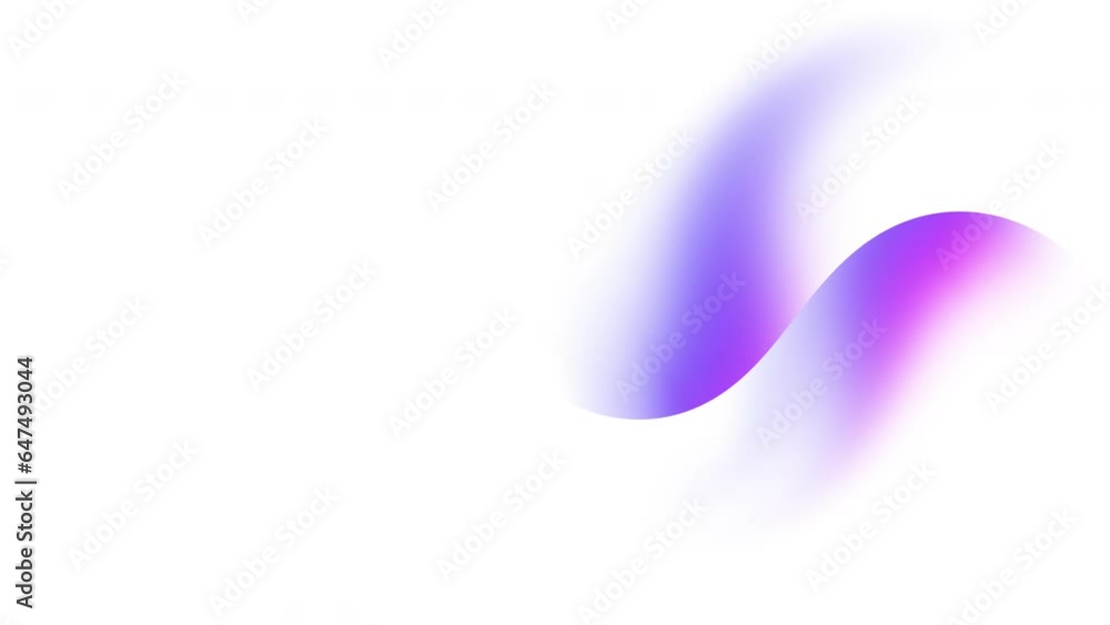 abstract blue, purple and pink gradient smooth curve waves flowing on white background. Seamless looping animation