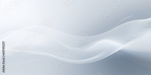 Grey white abstract background with flowing particles. Digital future technology concept. illustration, Generative AI