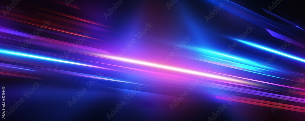 Abstract technology background with motion neon light effect. illustration, Generative AI