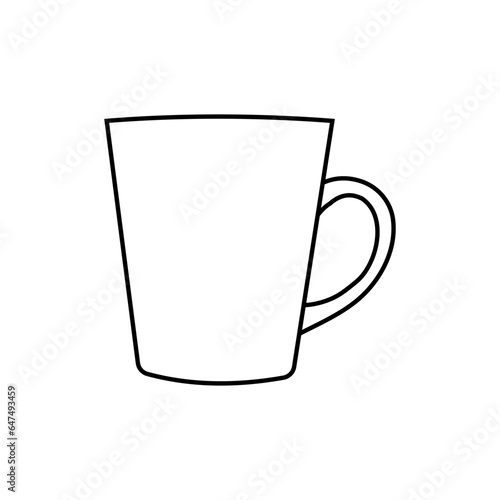 Cup of coffee. Cup of tea. Hot drink. Isolated editable outline icon. Pictogram black on white background. Lined symbol.