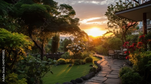 Garden with sunset view © Beny