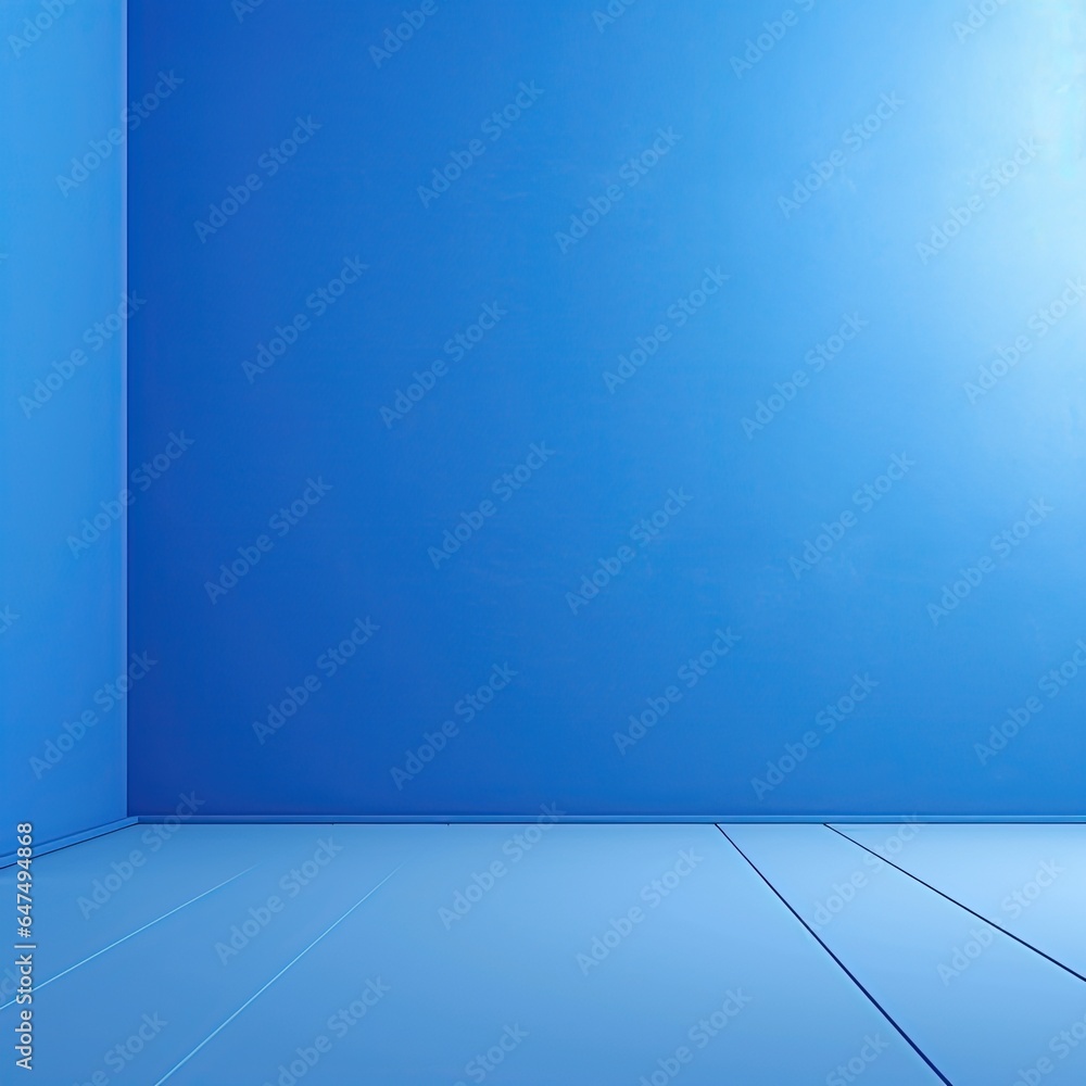 Empty blue space, room, stage for advertising, text, design