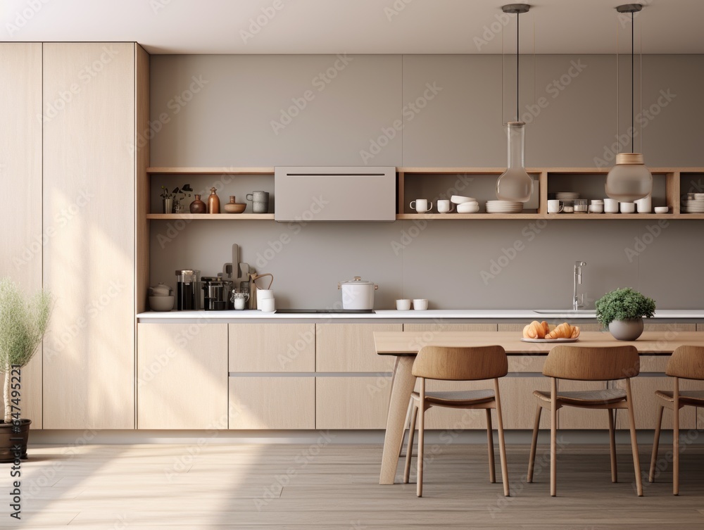 Fototapeta premium modern kitchen interior with kitchen