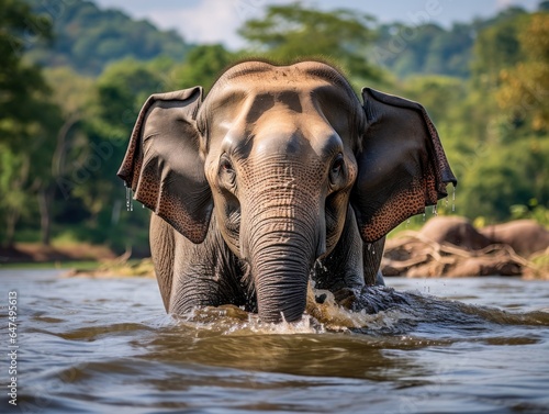 elephant in water